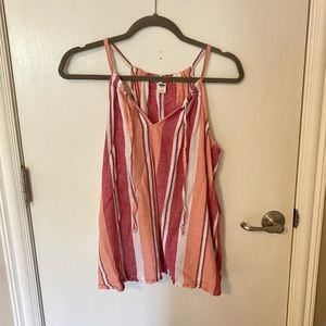 Old Navy Sleeveless Linen Striped Top Size L